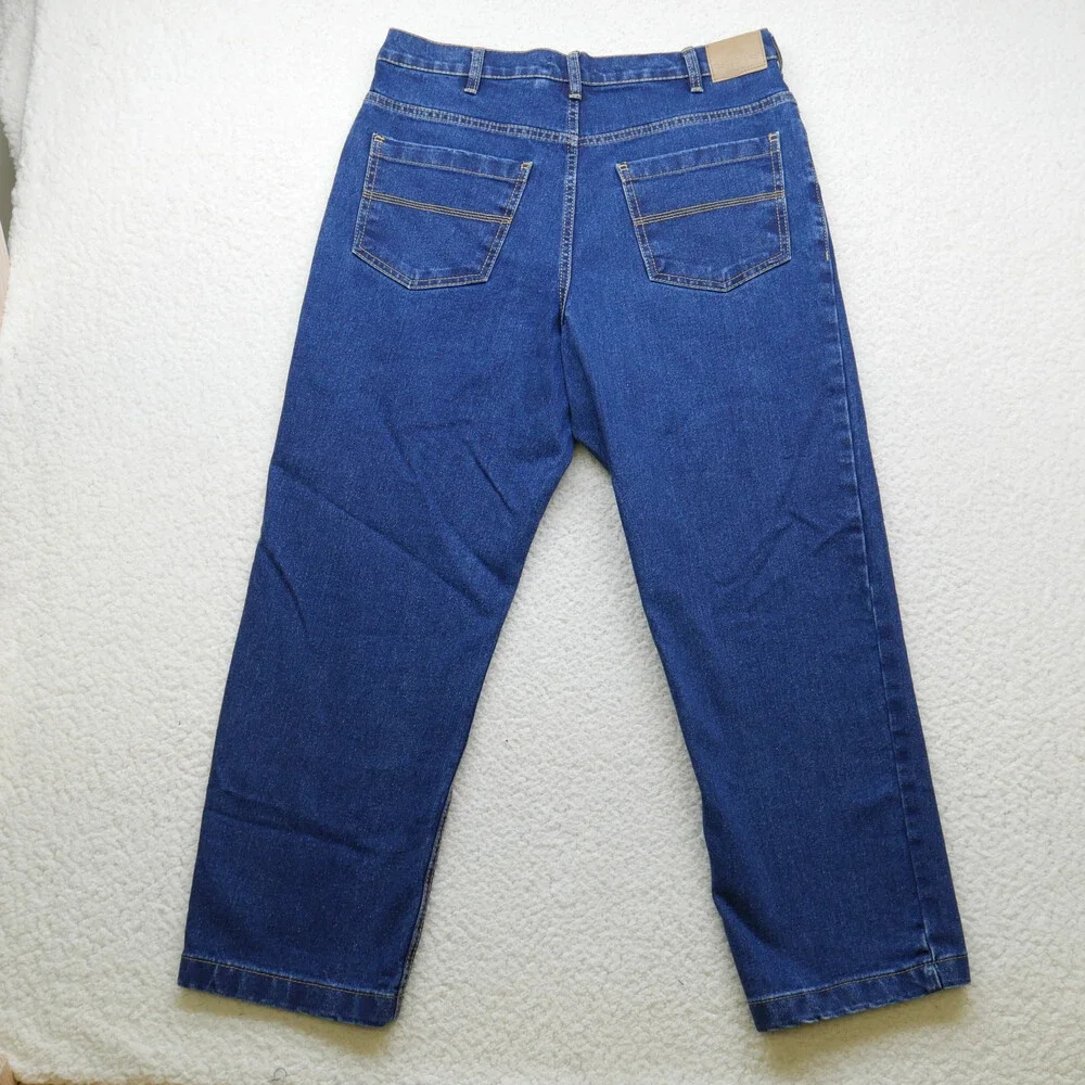 Duke Haband Jeans Mens 32x29 Straight Fit Blue Denim Classic High Rise Stretch
